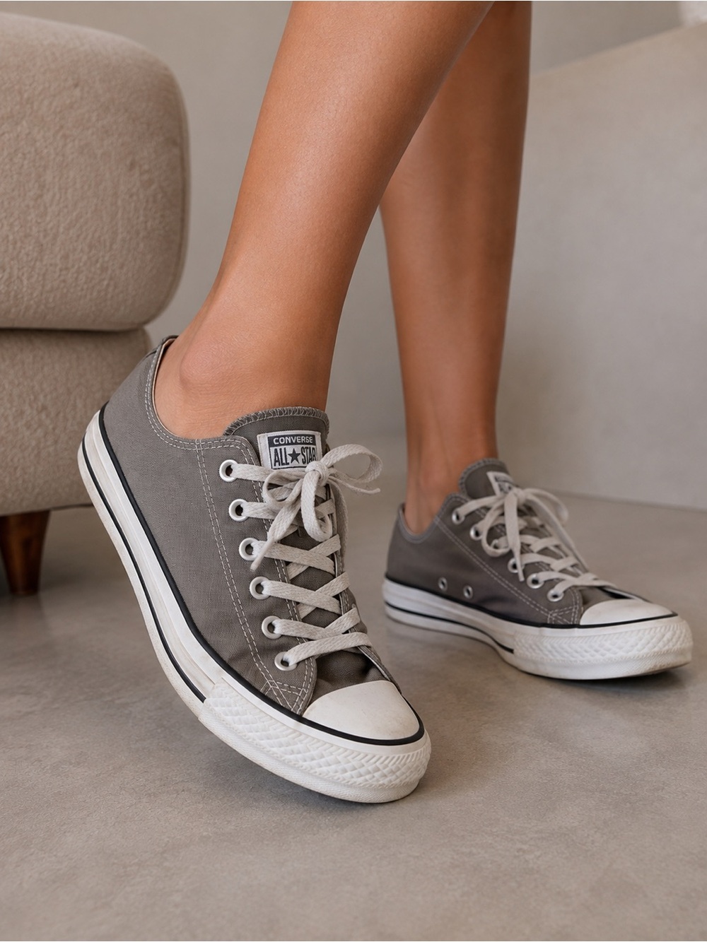 Gray Converse Canvas Low-Top Sneakers